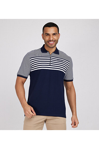 Nautica تي شيرت بولو للرجال باللون الأزرق الداكن N1K01312