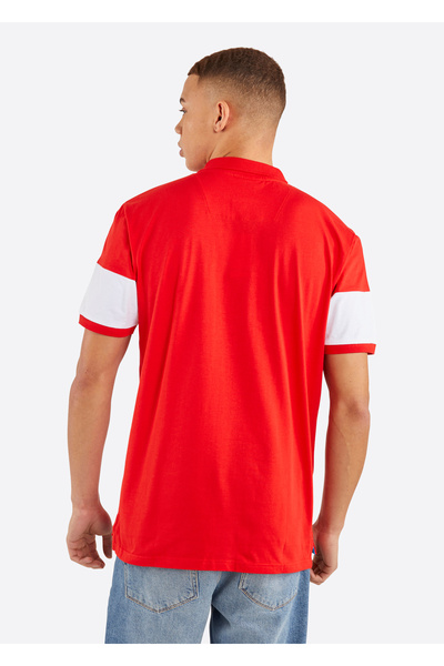 Nautica Red Men's Polo Neck T-Shirt N1K01358