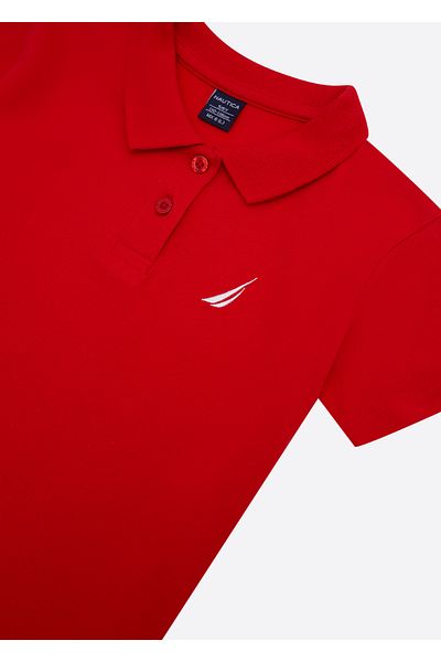 Nautica Red Girl's Polo Neck T-Shirt N4JI0757