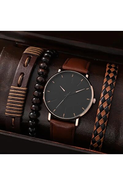 Choice ساعة يد كوارتز عصرية، حافظة دائرية، قرص زجاجي، سوار جلدي، مقاومة للماء...