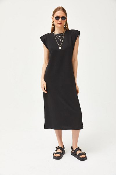 Olalook Rochie neagra cu umeri cu umeri - ELB-19002086