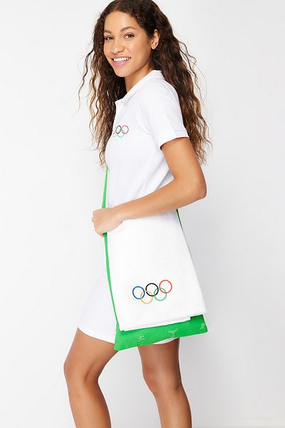 The Olympic Collection Grünes Strandtuch-Taschen-Set aus 100 % Baumwolle TBEAW24PH00000