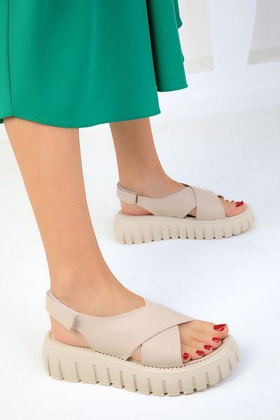 SOHO Beige Women's Sandals 17836