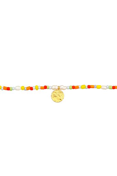 ELLI Lady Choker – Perlen-Boho-Halskette aus 925er-Sterlingsilber mit vergoldeter Platte