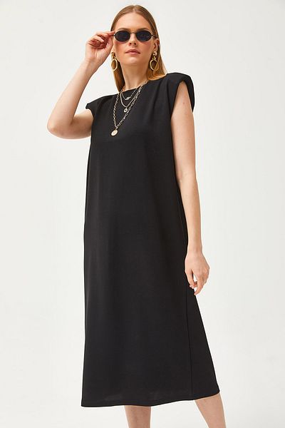 Olalook Rochie neagra cu umeri cu umeri - ELB-19002086