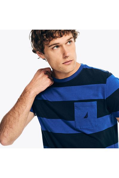 Nautica تي شيرت رجالي بلون الكوبالت KR3704