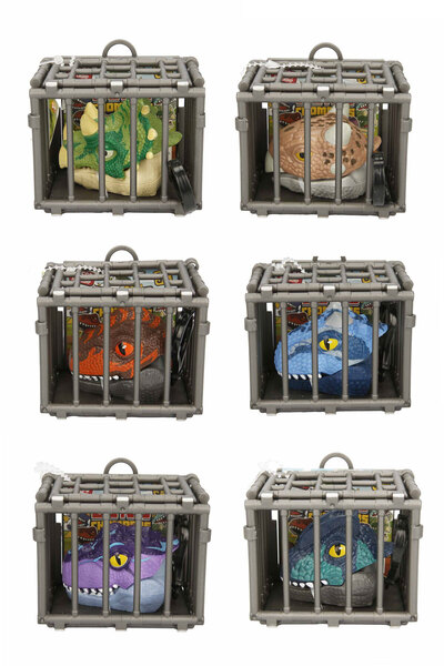 Toyaş 6pcs Dinosaur Keychain Mini Dinosaur Cars Toy Pull Drop Dinosaur Figures