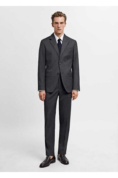 MANGO Man 100% Pure Wool Blazer Jacket