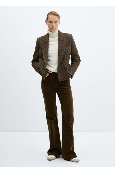 MANGO Woman Blazer scurt de lână