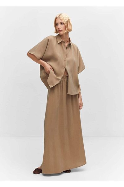 MANGO Woman Spódnica z modalu z elastyczną talią
