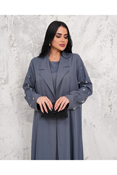 MAY MARA KADIN TAŞ İŞLEMELİ 2 Lİ  ABAYALI ELBİSELİ TAKIM