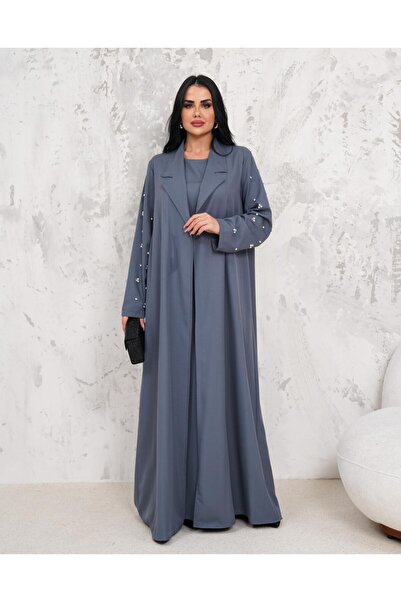 MAY MARA KADIN TAŞ İŞLEMELİ 2 Lİ  ABAYALI ELBİSELİ TAKIM