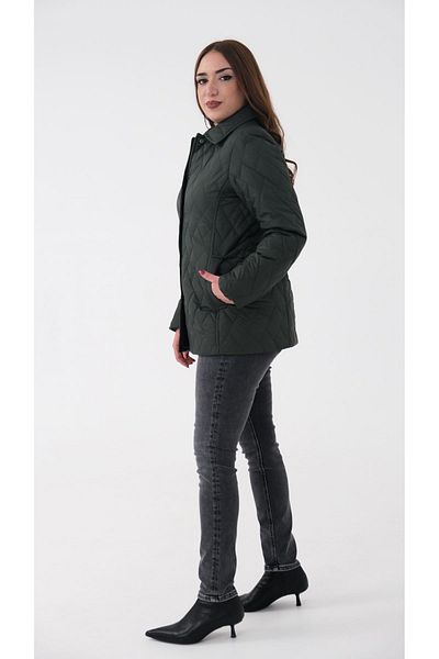 Blues Outlet WOMEN'S PARKET PATTERN QUILTED COAT-GREEN