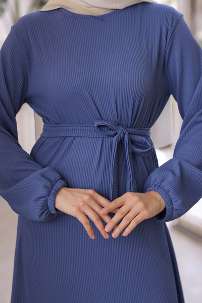 benguen 12004 Manšestrové šaty Indigo