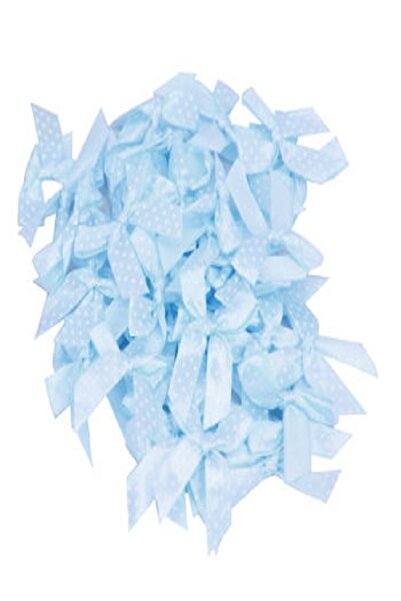 Kazanabil 50Lİ PUANTİYELİ SATEN KURDELE FİYONK 4,5CM MAVİ
