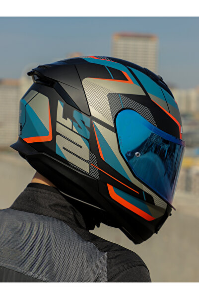 LS2 STREAM 2 ROAD MAT SİYAH-GRİ-MAVİ-KIRMIZI KASK