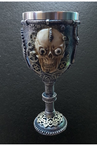 FG KONNİCHİWA MEKANİK KURUKAFA TERMOSLU ŞARAP KADEHİ HEDİYELİK PASLANMAZ ÇELİK