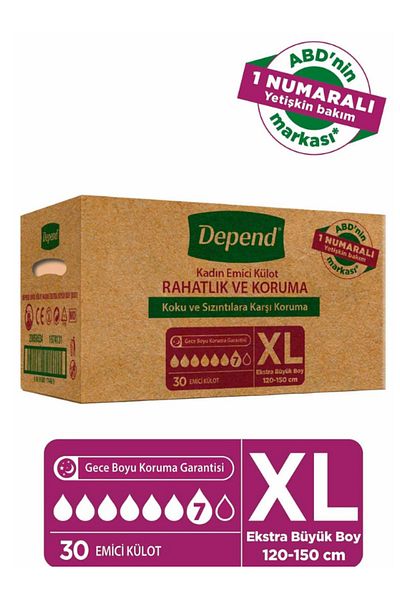 Depend Absorbent Panties Extra Large Size Xl Size (waist Size 120-150 cm) 30 Pieces