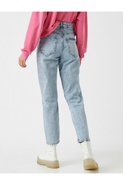 DRC trend Pantaloni de jeans pentru spălat cu zăpadă Danii Mom Jean Lycra pentru spălat cu zăpadă