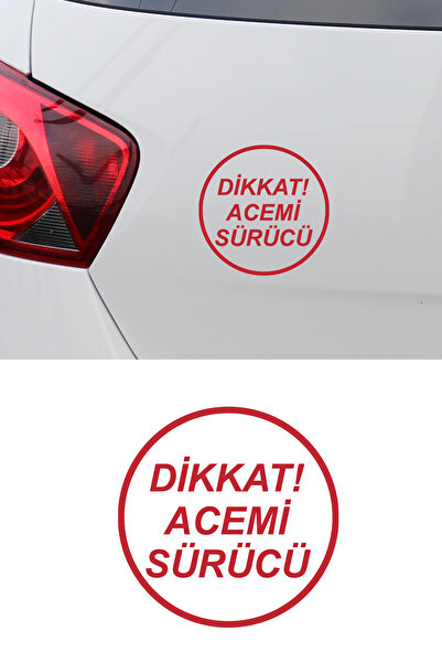 MIGNATIS Dikkat Acemi Sürücü Araba Sticker 12x12cm Oto Sticker