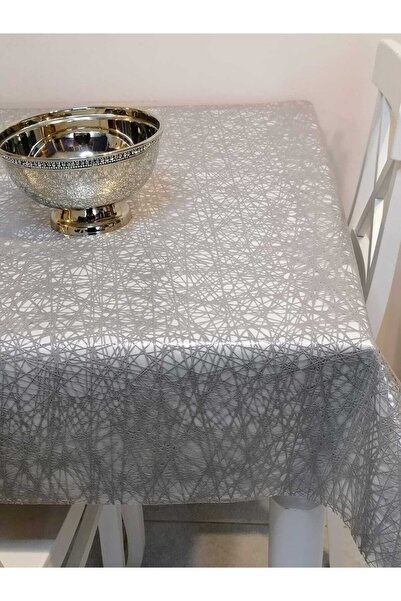 Başak Ev Tekstili Pânză uleioasă din PVC importată gri - Față de masă ștergabilă cu model
