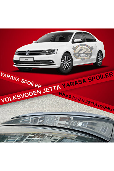 Furens Volkswagen Jetta Mk6 Bagaj Üstü Uyumlu Yarasa Spoiler Bagaj Çıtası Piano Black 2010-2017