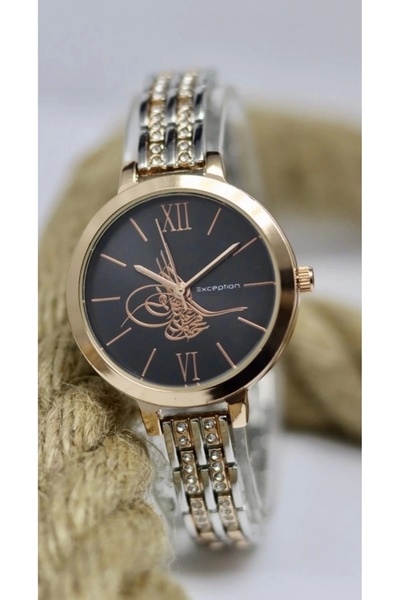 Şah-Mat ساعة يد نسائية / بناتية بحبل معدني مفصل من الطغراء العثمانية - Şah-282