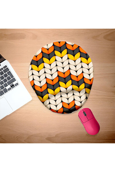 UcuruStore Πορτοκαλί Μαύρο Κίτρινο Λευκό Μοτίβα Ποντικομαξιλαράκι με Στήριγμα...