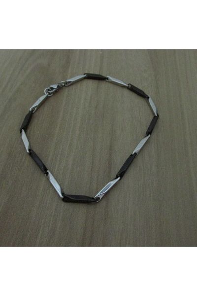 stainless steell سوار رجالي من الفولاذ المقاوم للصدأ على شكل مثلث مكعب وسلسلة