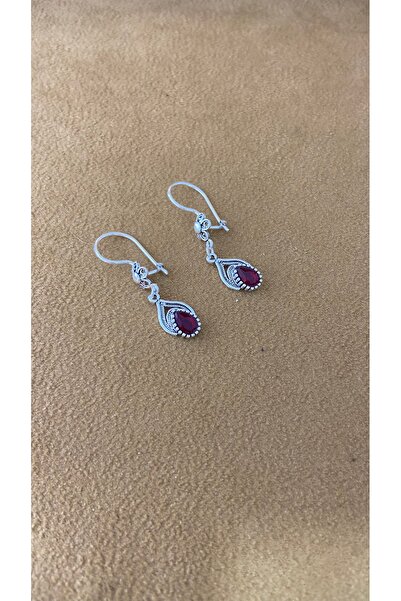 Midyat Artuklu Gümüşçülük Yakut Taşlı Gümüş Küpe