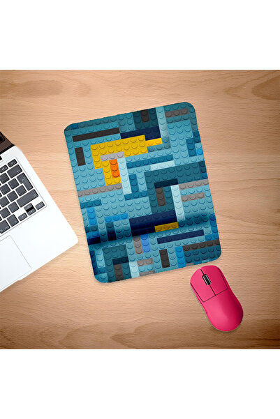 UcuruStore Μπλε ποντικομαξιλαράκι με σχέδιο Lego και στήριγμα καρπού