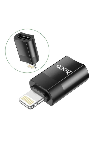 Hoco UA17 Erkek Dişi Type-C to iPhone Lightning Dönüştürücü Çevirici Adaptör ...