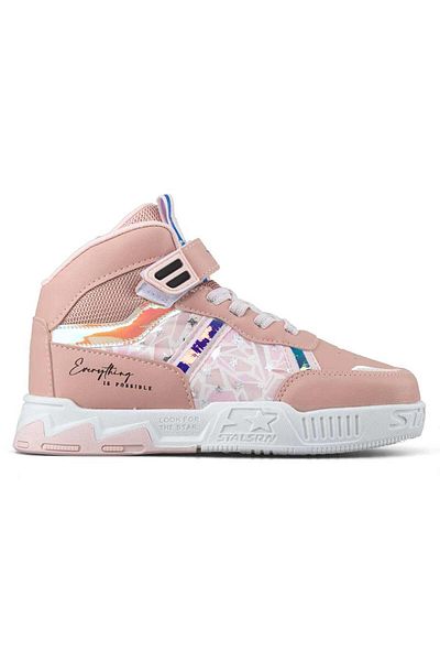 Alessio Girl's Sneakers Basketball/ Light Comfort Anatomical Sole Elastic Velcro Sneakers Sports Shoes