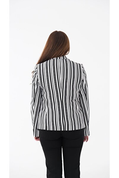 Blues Outlet BLAZER DAMA JACHETA CU UN BUTON IN dungi-ALB