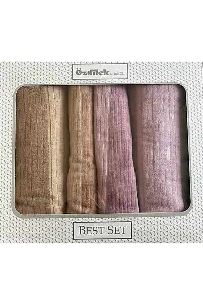 Özdilek Pure Line Best Σετ Πετσέτες Μπεζ-Λιλά