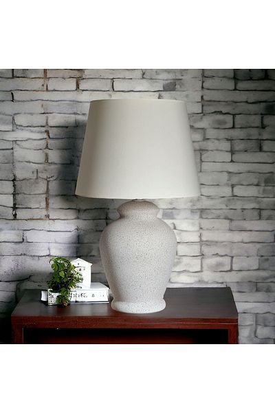 Qdec Vintage Ceramic Lampshade Rustic Granite - Ecru