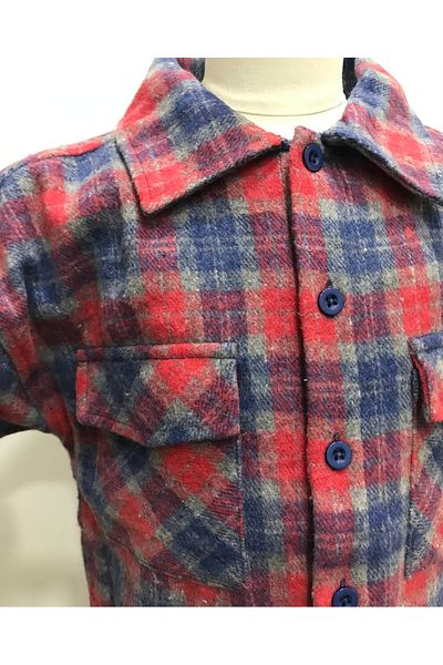 Çikoby Boy's Red-Blue Jumper Shirt