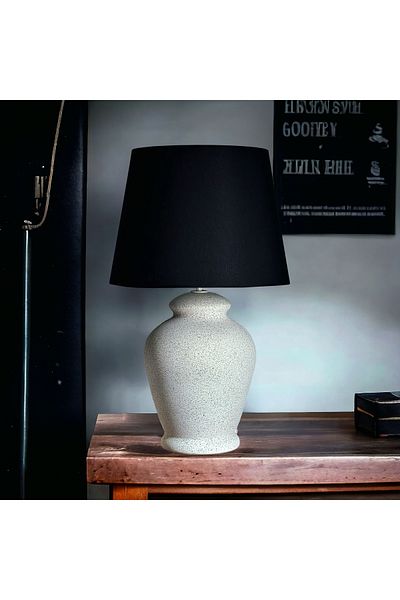 Qdec Vintage Ceramic Lampshade Rustic Granite - Black