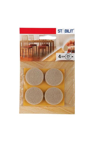 Stabilit 2 Pack Self Adhesive Felt Chair Armpit Parquet Protection