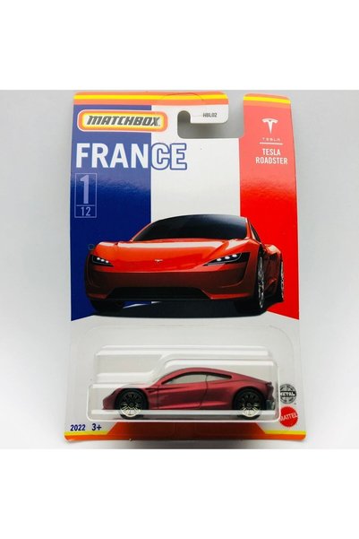 Matchbox تسلا رودستر فرنسا السلسلة 1:64 مقياس العلامة التجارية 1/12