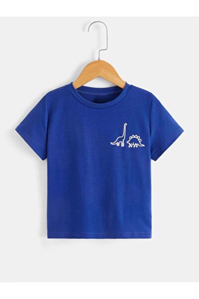 BYMEER dečja žirafa Štampano Kobalt plava unisex majica