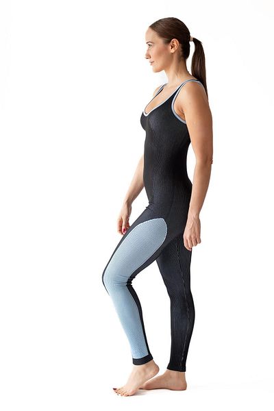 FEELAMORE Cloud Blue Suspender Jumpsuit Leggings, Yoga Sports Jumpsuit