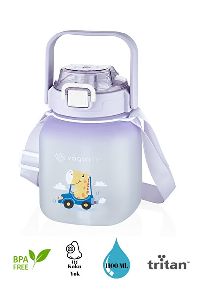 Vagonlife Premium Tritan Plastic Bottle – 1100 Ml (Askılı-Pipetli/Pipetsiz Ku...