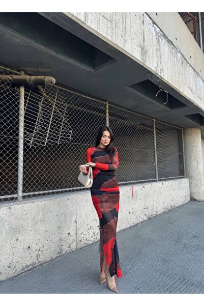 Mekafashion Büzgü Detay Tül Elbise 5540