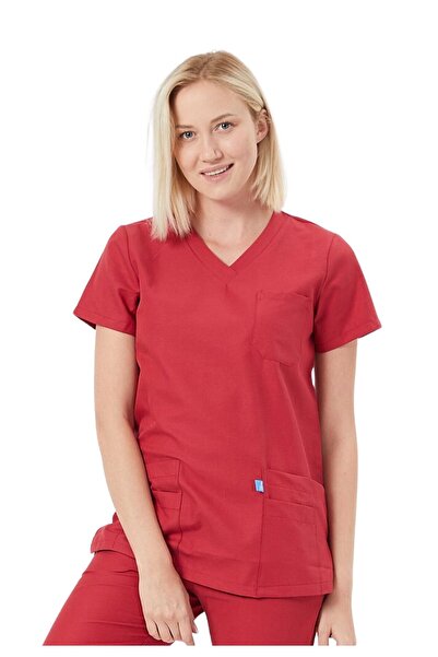 Wio Uniform BASIC Kadın Koton Kırmızı Üniforma Üst