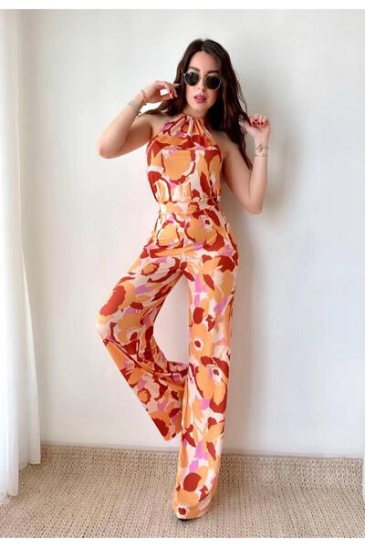 merlavin Šareni ženski kombinezon od mikro tkanine sa halter izrezom