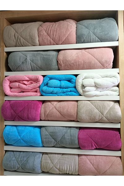 GOLDRİSE Single Luxury Welsoft Quilt Double Sided 155X215 Powder Liner Cover with Gift