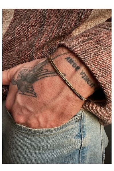 Pigna Aksesuar men's italian chain steel bracelet gold