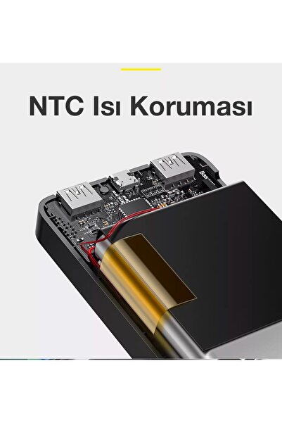 Baseus 15w 10000mah Ultra Hızlı Taşınabilir Powerbank, Dijital Led Göstergeli,ultra I?nce Ve Minimal