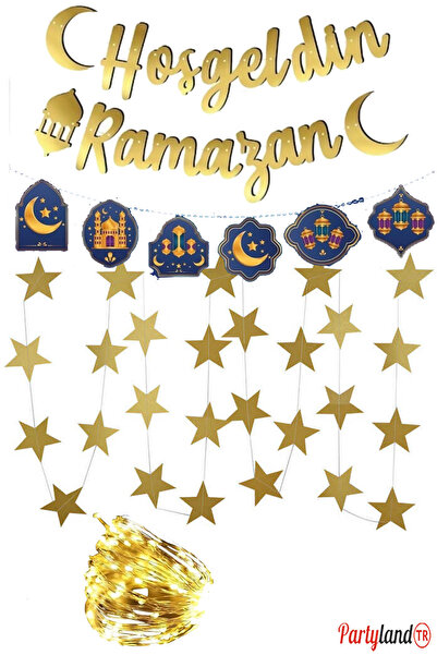 PartylandTR Led Işıklı Hoşgeldin Ramazan Yazısı Ramazan Bayramı Dekoratif Süsler